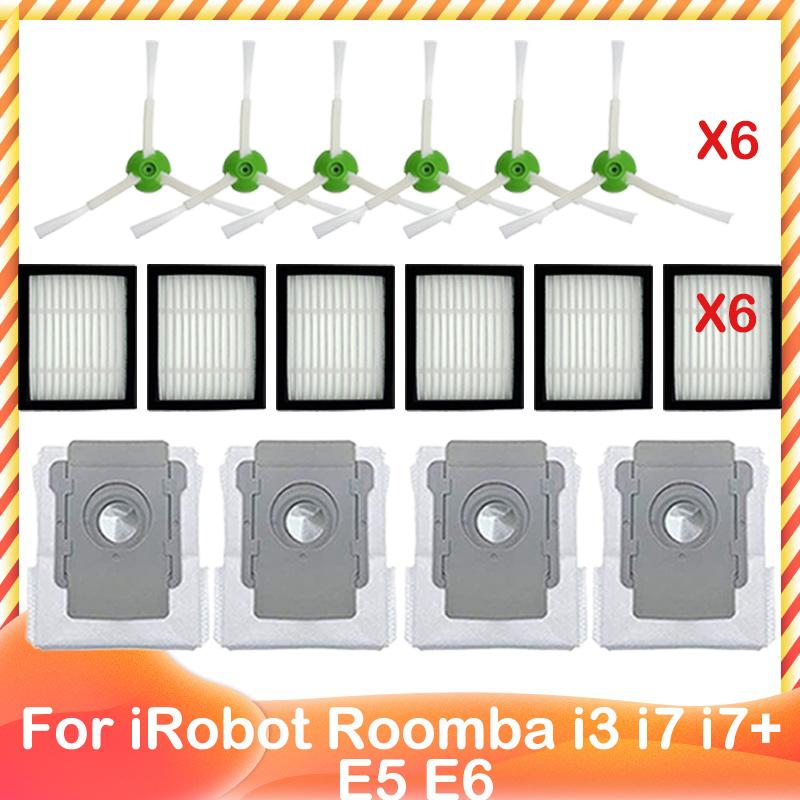 For iRobot Roomba I3 I7 I7+ E5 E6 E7 Robot Vacuum Main Side Brush Roller Hepa Filter Dust Bag Rag Part For Cleaner Replacement