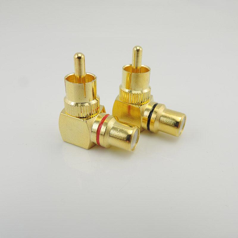 90 Degree RCA Connector Male To Female M/F Right Angle RCA Female To Male Plug Copper Adapter L Type Elbow for Cctv Camera Audio