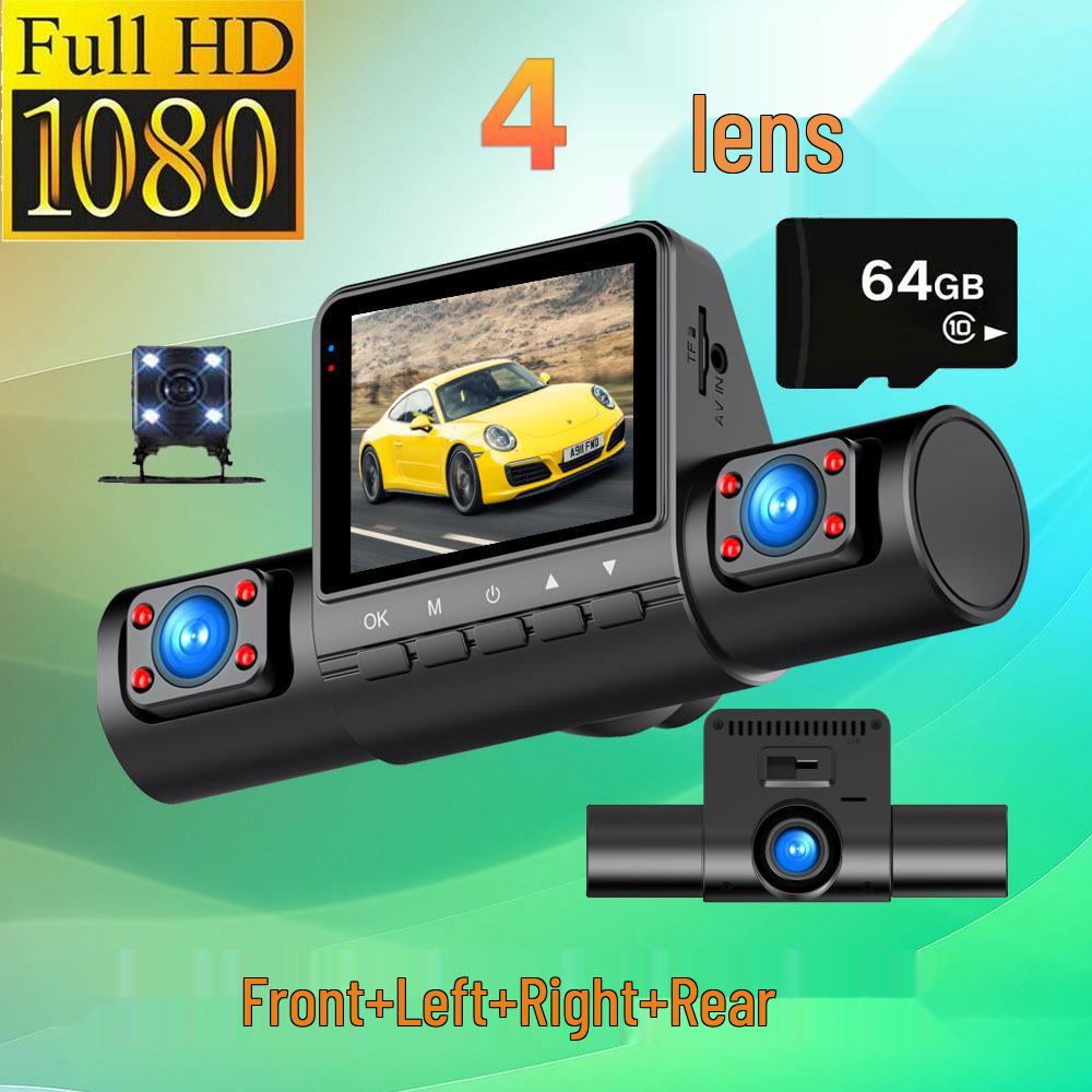 M80 Pro 4-Channel Dash Cam with Four Lenses, 1080P HD, Infrared Night Vision, and Parking Monitor