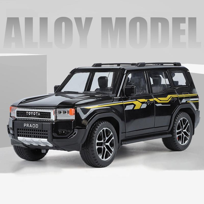 

1/24 Toyota 2024 PRADO Land Cruiser Lc250 Alloy Car Model Diecast Metal Toy Off-road Vehicle Car Model Sound and Light Kids Gift