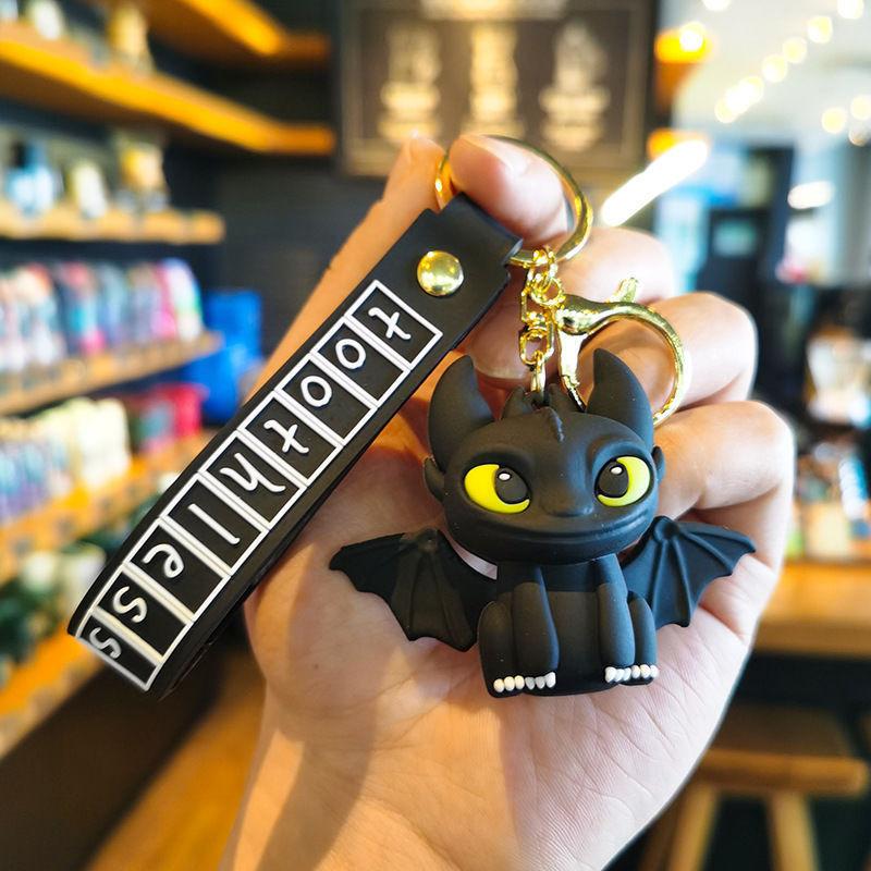 Toothless Dragon Keychain Silicone Pendant With Smile Design For Couples Gift And Accessories