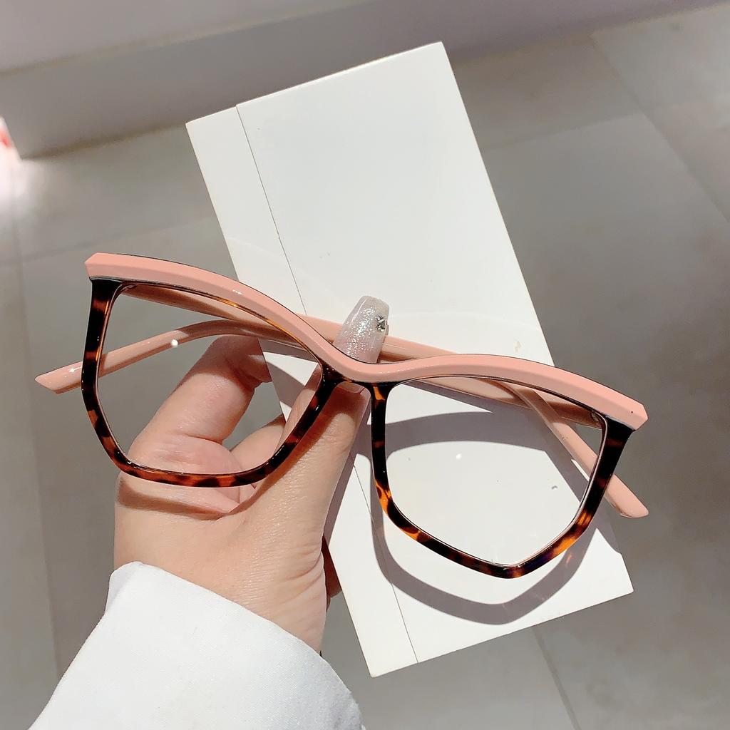 Irregular Rim Non-Prescription Eyeglasses  New In Stylish Trendy Design Oversized Blue Light Blocking Women Eyewear