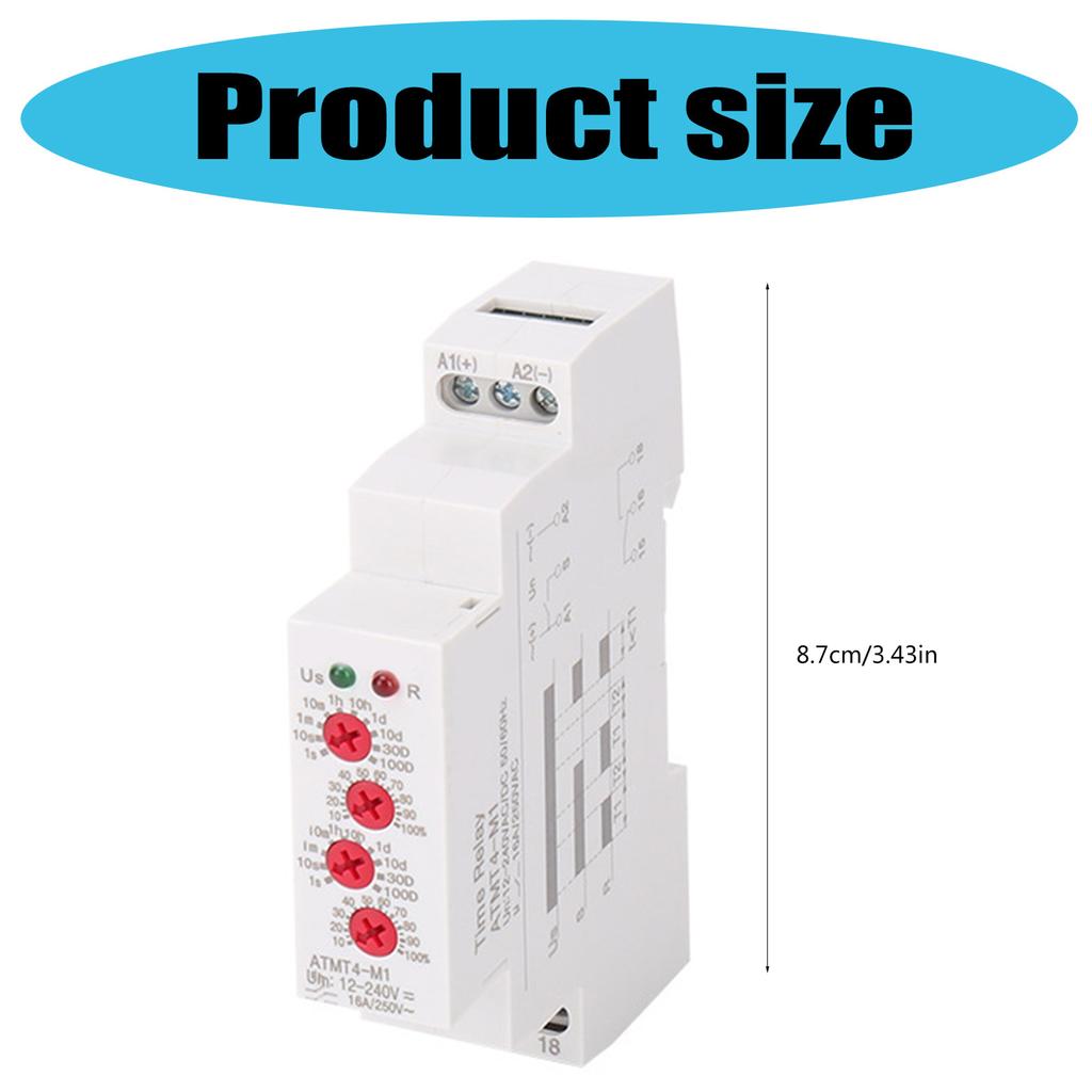 Multifunctional Time Delay Relaying 10 Functions DIN Rail Mount Wide Voltages Designs 12V 240V for Industrial Control