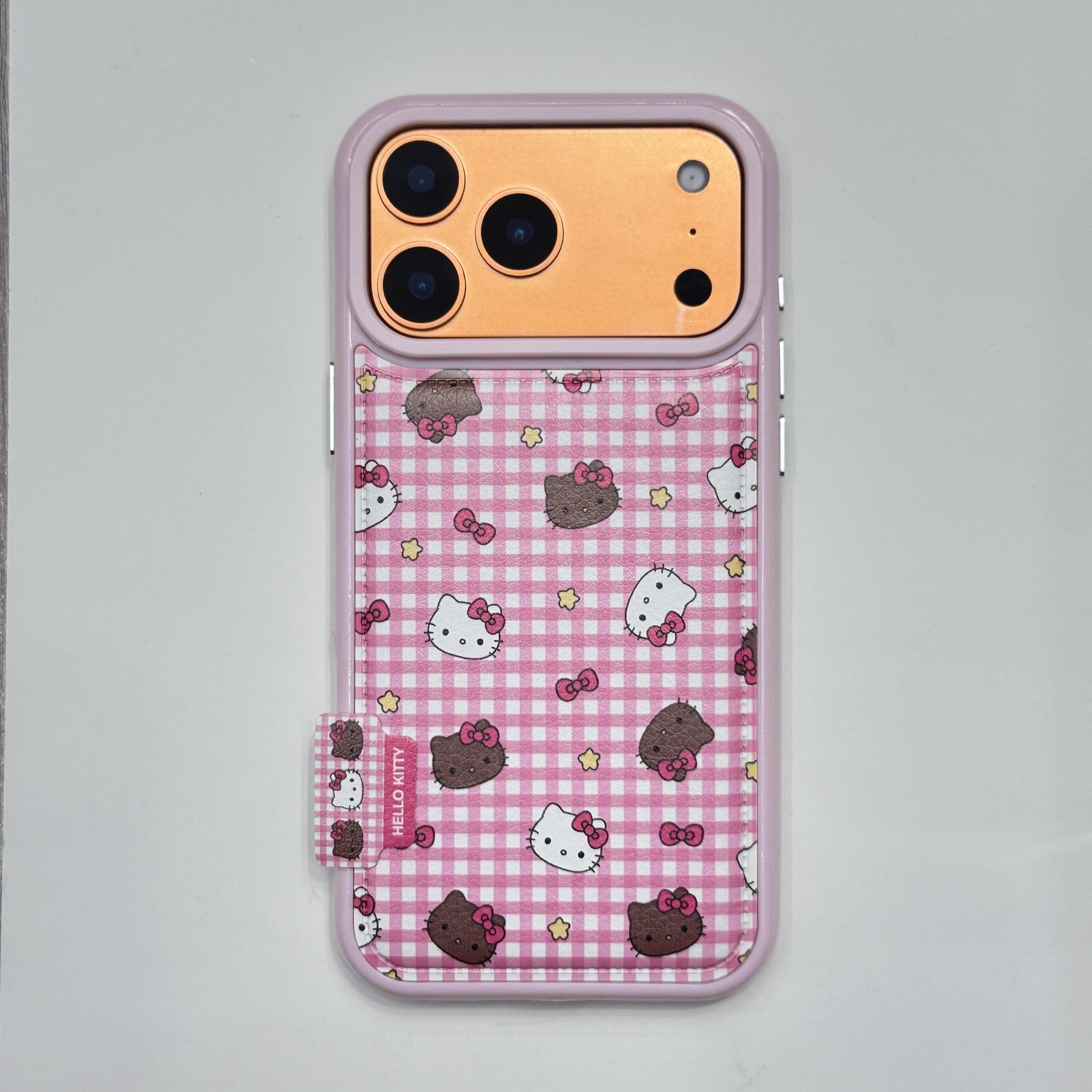 

Cute Sale Leather Covered KT Head Phone Case for iPhone 17 Pro Max 15 Pro 14 Pro 16 Pro Max Shockproof Protection Hard Cover iPhone 15