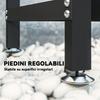 0.8m³ Adjustable Log Store with Waterproof Cover and Steel Chains, 235x31x116 cm, Black
