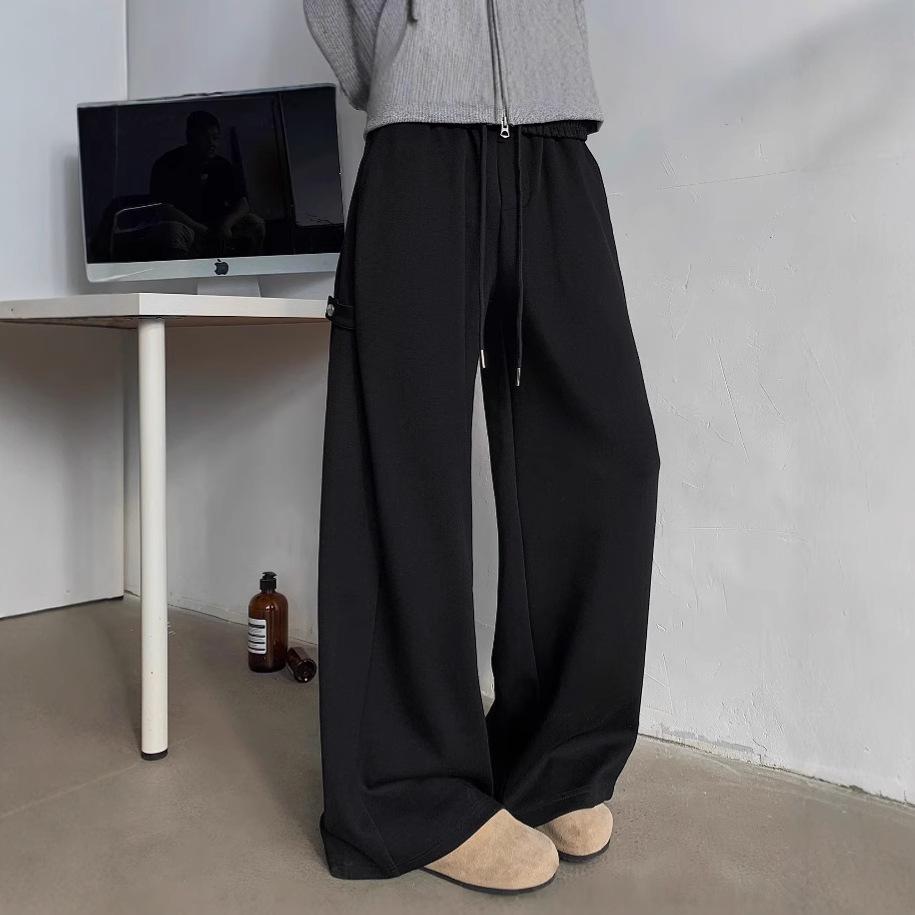 Heavy Structure Sweatpants Men's Spring and Autumn American High Street Pants Straight Wide Legs Drape Versatile Casual Sweatpants