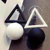SUMENG 2024 New Black White Mixed Colors Hollow Square Pentagram Triangle Simple Ball Drop Earrings for Women Fashion Jewelry