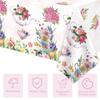 New Tea Party Decoration Floral Tablecloth Waterproof Reusable Table Cover Rectangle Shape DIY Table Mat Party
