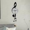 Music Note Wall Clock Quiet Acrylic Easy Read Decorative with Pendulum No Ticking for Cafe Kitchen Farmhouse Bathroom Home