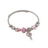 Pan's Pink Beaded Hot Air Balloon Charm Stainless Steel Bracelet