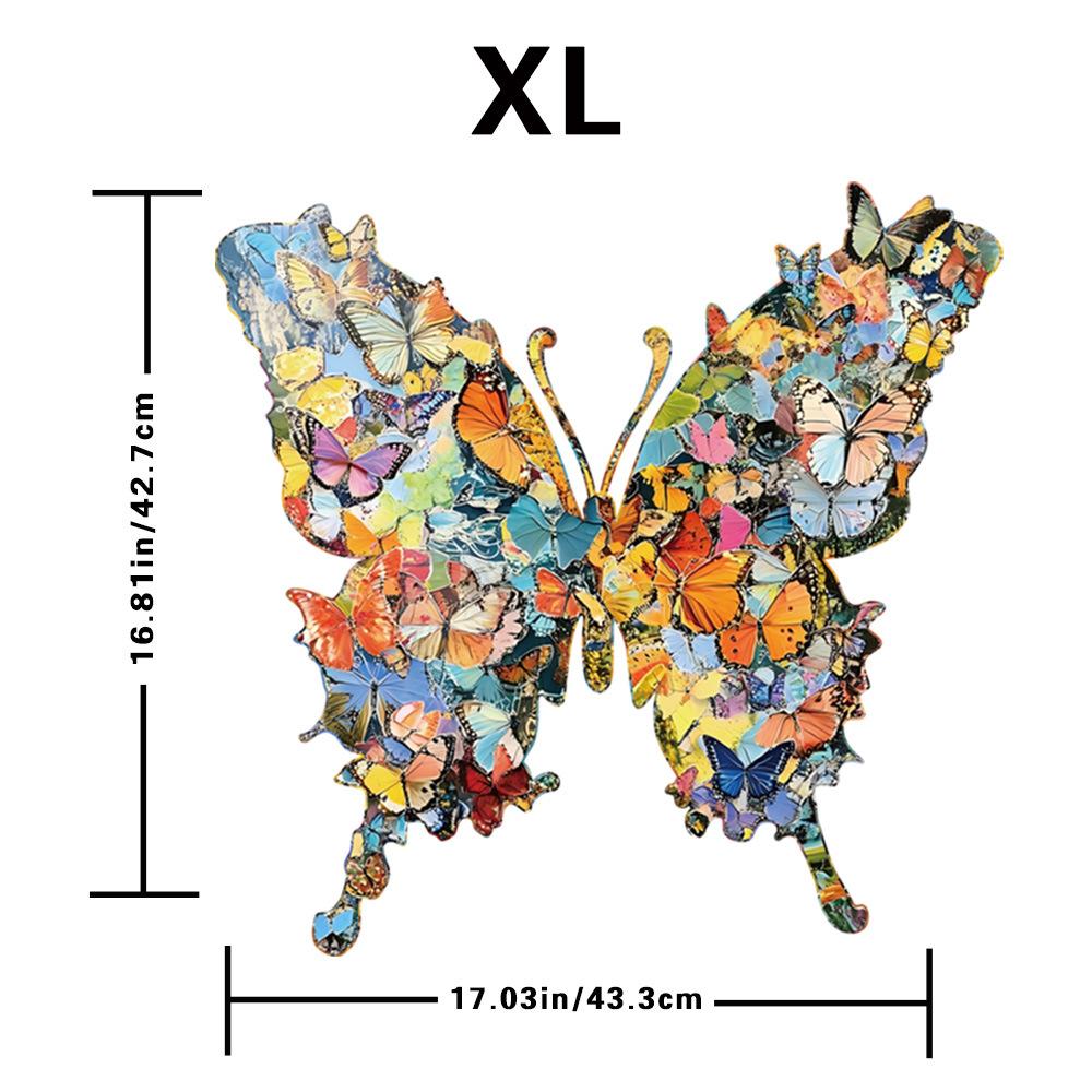 Butterfly Puzzle Wooden Special-Shaped Splicing Toy Decorative Painting Gift Puzzle Decompression Puzzle