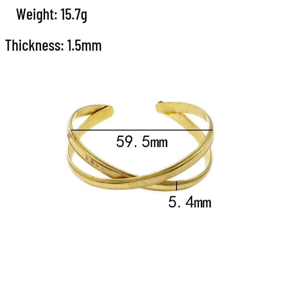 New Double-Line Cross Cool Style Bracelet: Simple, Versatile, Fashionable Light Luxury Wristband for Women