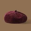 Women Vintage Polka Dot Beret Autumn Winter Versatile Pumpkin Hat