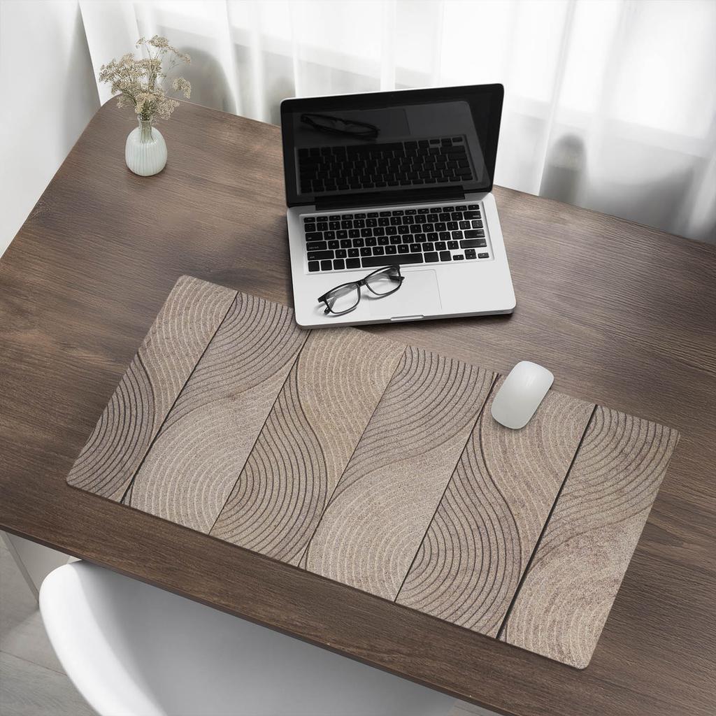 Modern Anti-Slip Pad for TV Equipment Wooden Waves 90x45 Cm