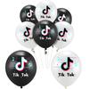 Latex Tiktok Theme Balloon Adults Kids Birthday Party Decor Supplies White Black