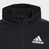 Adidas Logo Print Striped Zip Hoodie Jacket Men Jackets Black GV5302