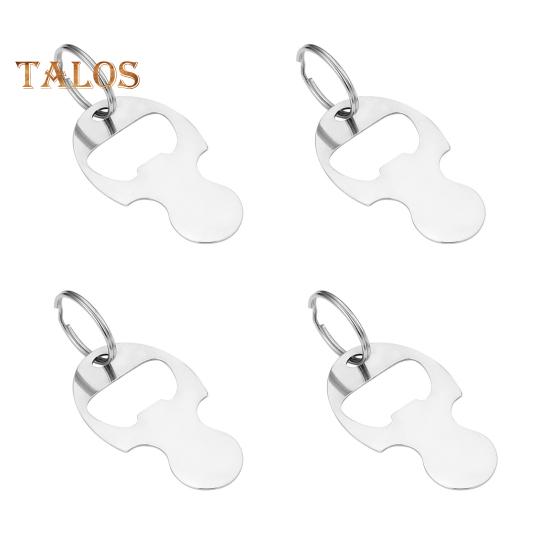 4Pcs Tie Lever Token Keychain Titanium Steel Cart Shopping Keyring Portable Coin Pendant Metal Lever Remover Key Holder