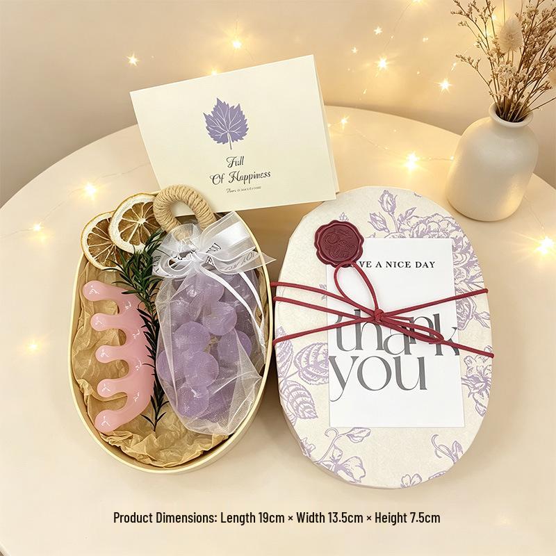 Handmade Crystal Grape Cluster Soap Gift Set - Transparent Simulation Grape Soap