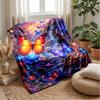 Fantastic Butterfly Woods Theme blanket Lightweight Warm Flannel Blanket Decorative Throw Blanket for Home Decoration