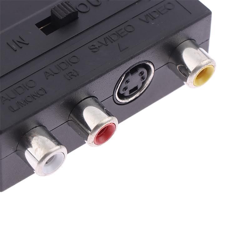 21Pin Scart Adaptor Av Block To Rca Phono Composite S-Video With In/Out Switch Scart Adaptor Av Block