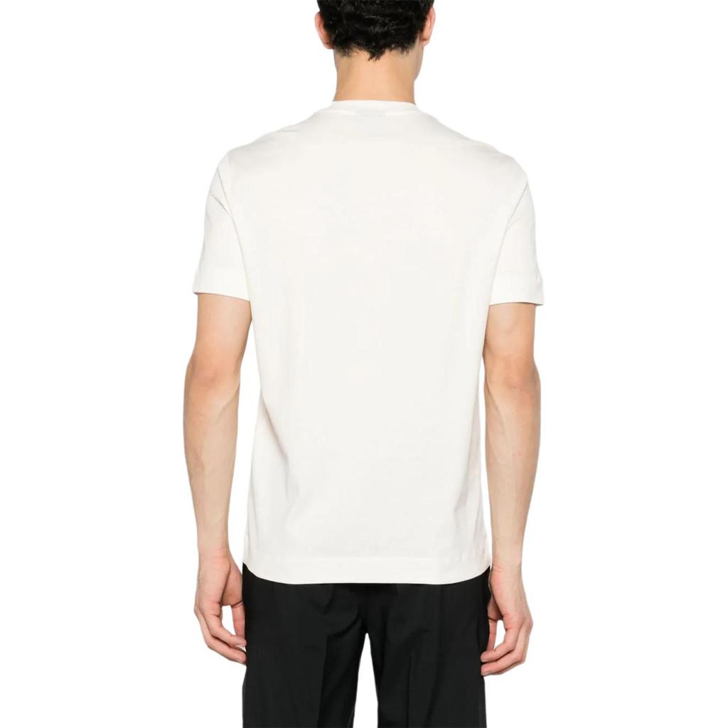 Emporio Armani Logo Print Pullover Crew Neck Short Sleeve T-Shirt Men Tops White 3D1TH0-1JOCZ-0128