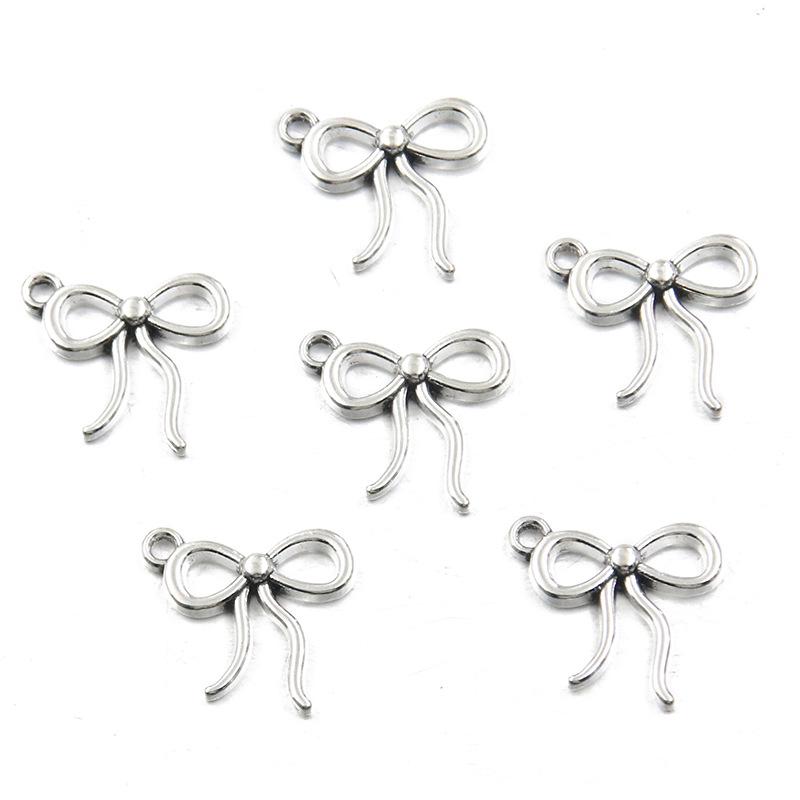 23 Styles Bowknot DIY Alloy Hollow Pendant Charm for Handmade Necklace & Bracelet