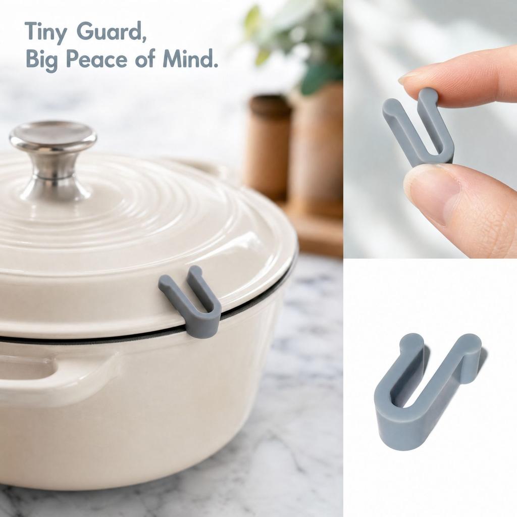 Food Grade Silicone Cookware Protector Clip for Pot, Flexible Protective, 2.3 1.5
