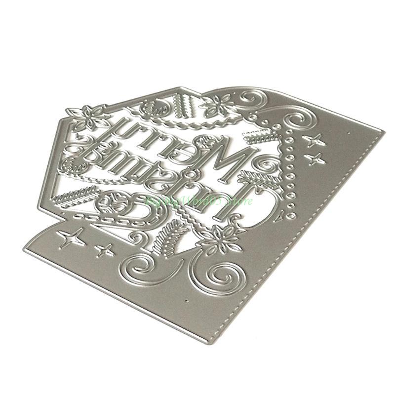 24TE Merry Christmas Cutting Dies DIY Christmas Valentine's Day Birthday Card Supply