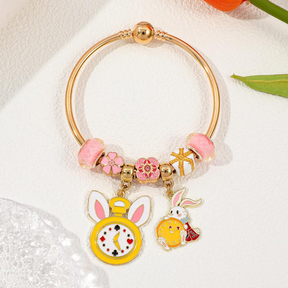 Alice In Wonderland Childrens Bracelet With Zinc Alloy Charm For Travel Gift