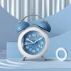 Large alarm clock wakes up creative students and children mechanical metal bell mute night light bedroom desktop clock F18