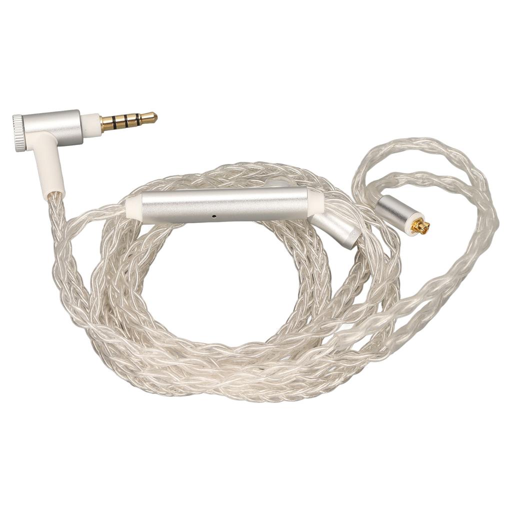 Kopfhörer-Upgrade-Kabel 8-adrig versilbert MMCX Ersatz-Kopfhörerkabel mit Mikrofon für SE846 SE535 SE215 SE315 SE425