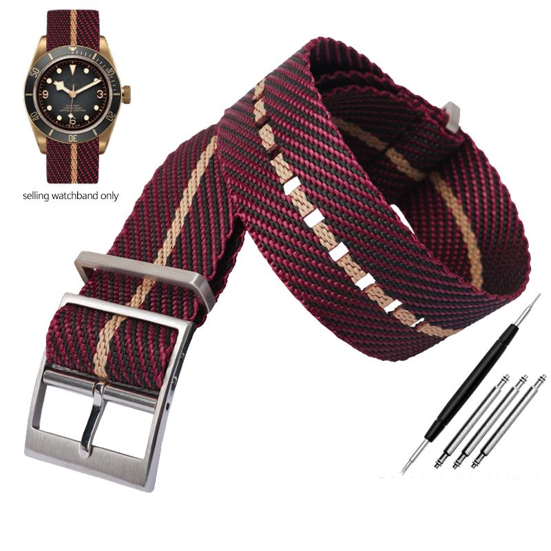ONEStrap For Tudor Seiko Fabric Watch Band One Piece Single Pass Adjustable Slanted Bracelet Sport Wristband 20mm 22mmMN