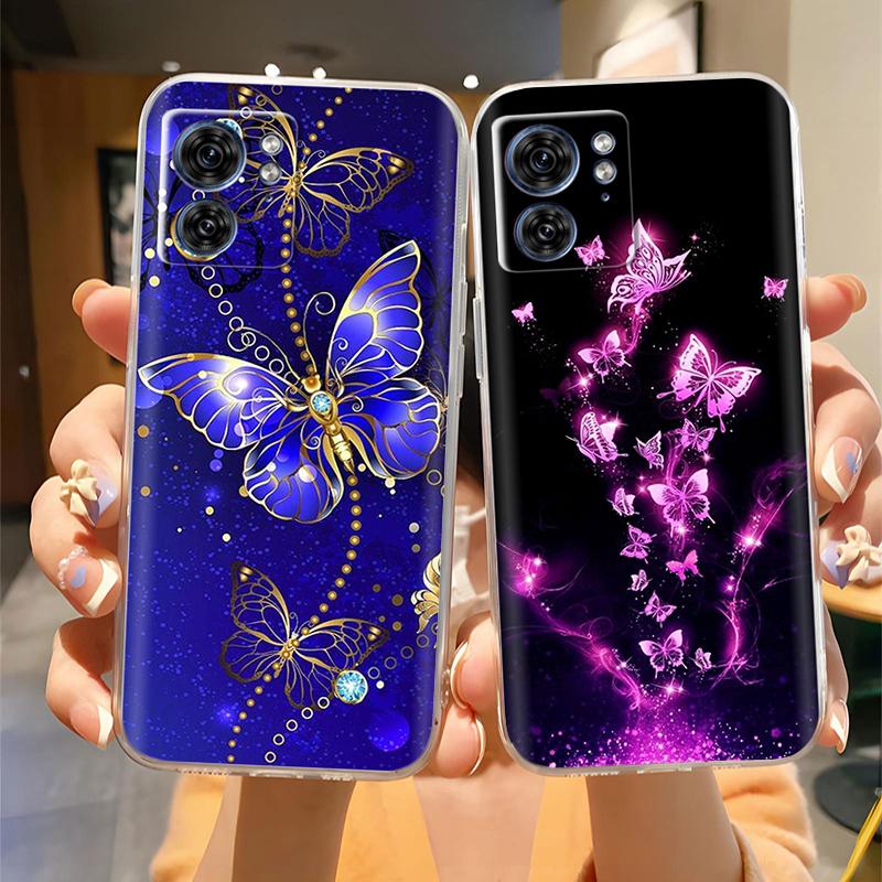 For Moto Edge 40 XT2303-2 Phone Case Panda Butterfly Soft Clear Slim Silicone Phone Cover for Motorola Moto Edge40 Edge 40 pro