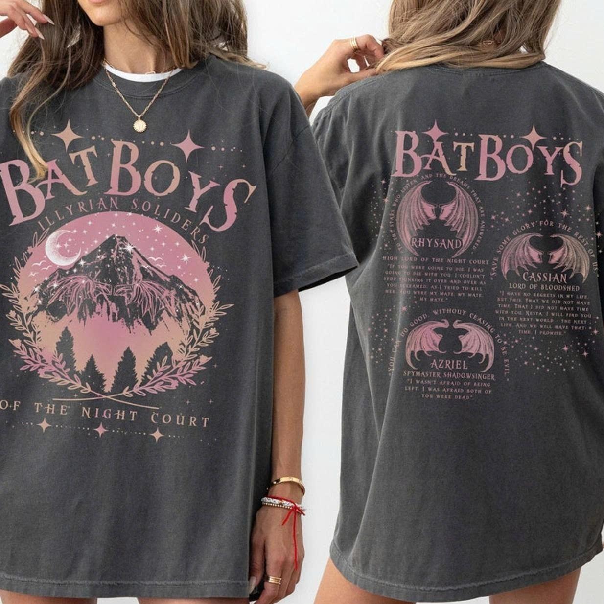 Bat Boys Shirt, ACOTAR Comfort Colors, Rhysand Tee, Cassian T-shirt, Sarah J Maa Unisex T-Shirt XL
