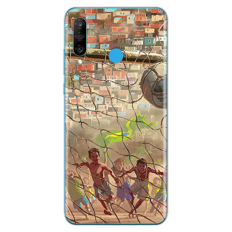 Ich liebe Feuer Fußball weiche TPU Silikonhülle für Huawei P40 P30 P20 Pro P10 P9 P8 Lite E Plus 2019 2017 Telefonhülle