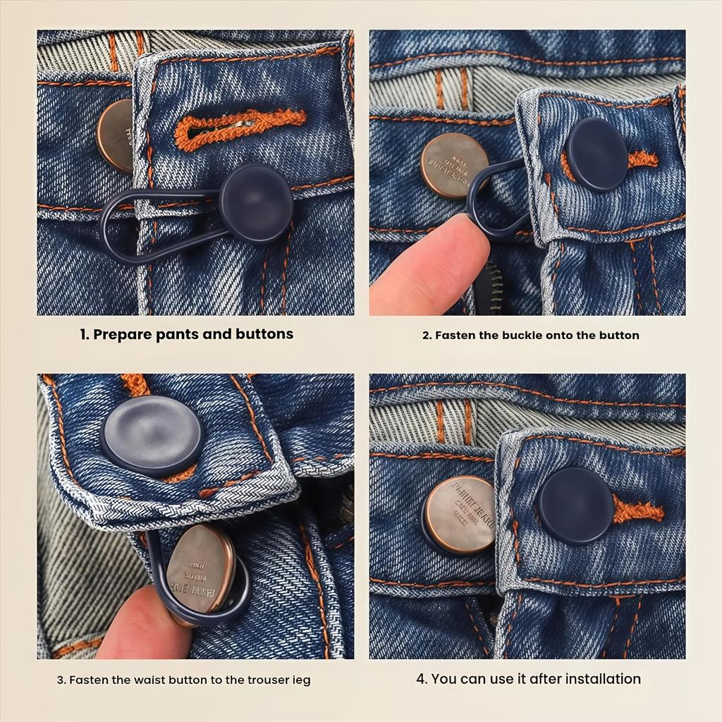 10pcs Jeans and Pants Button Extenders - for Women's and Men's Pants 1-1.8 Inches (Approx. 3.5-4.8cm) - Suitable