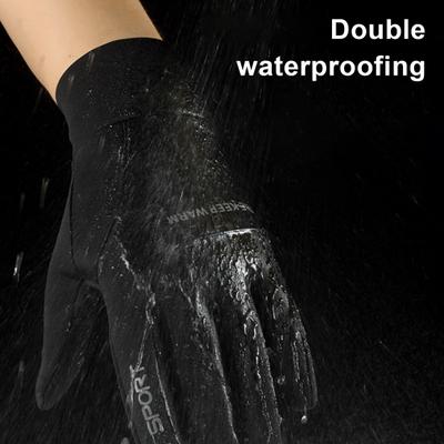 1 Pair Winter Cycling Gloves Warm Touchscreen Non-slip Windproof Waterproof Cold Weather Men Outdoor Motorcycle Riding Snow Skiing Gloves