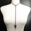 Mysterious Crow Skull Gothic Chain Necklace Metal Adjustable Length Neckchain Unisex Fashion Accessory for Party