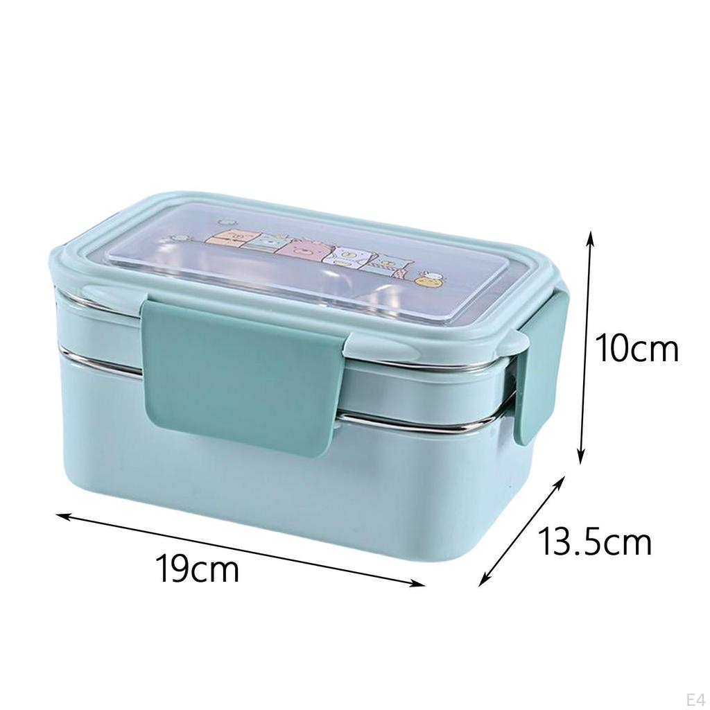 2 Layer Stainless Steel Bento Box, Large Capacity Lunch Container Food Storage Containers Picnic