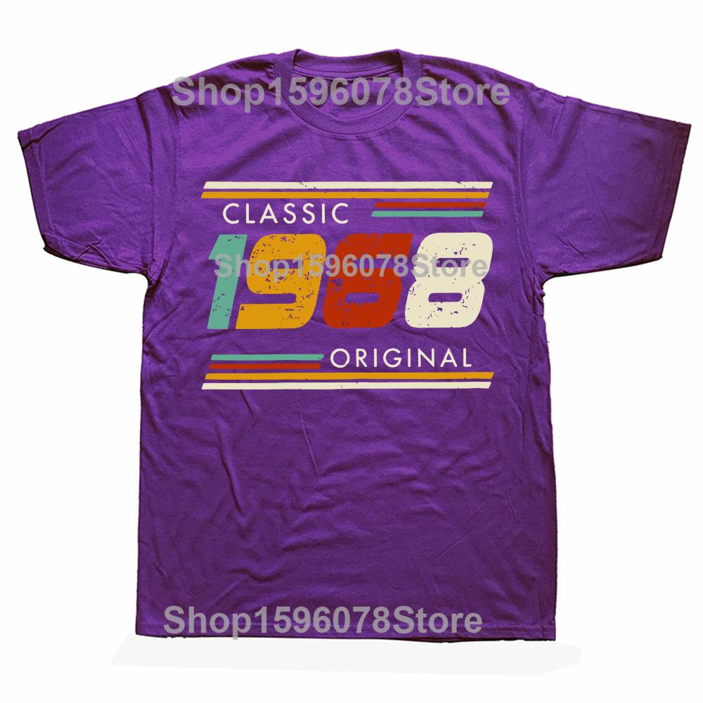 Zabawne Vintage Koszulki 1986 Styl Letni Graficzne Bawełniana Koszulka Streetwear Prezenty Urodzinowe Koszulka Męskie Ubrania Oversize Koszulki