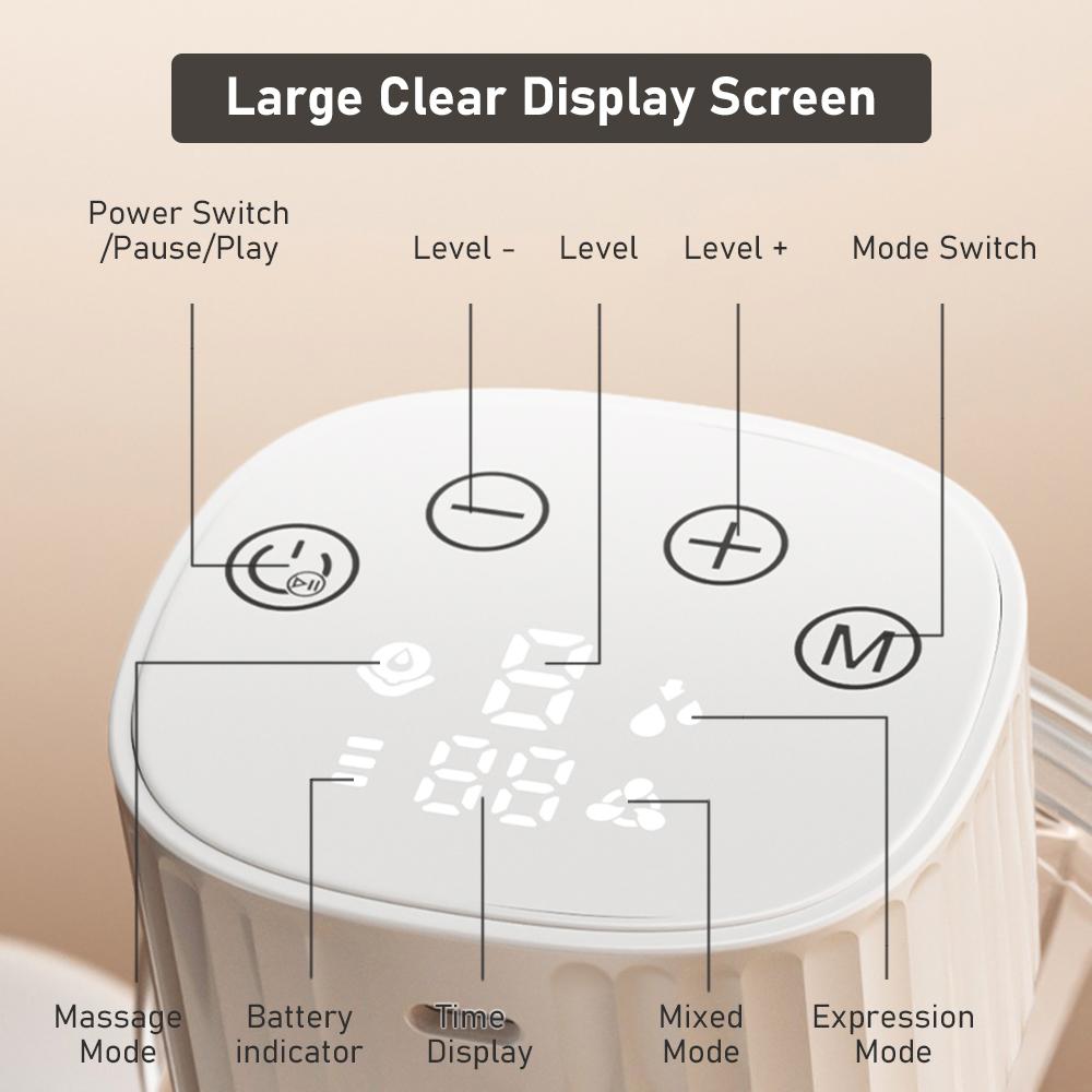 2PCS Hands Free Wearable Invisible Breast Pump Portable Painless Low Noise Electric Feeding Pump