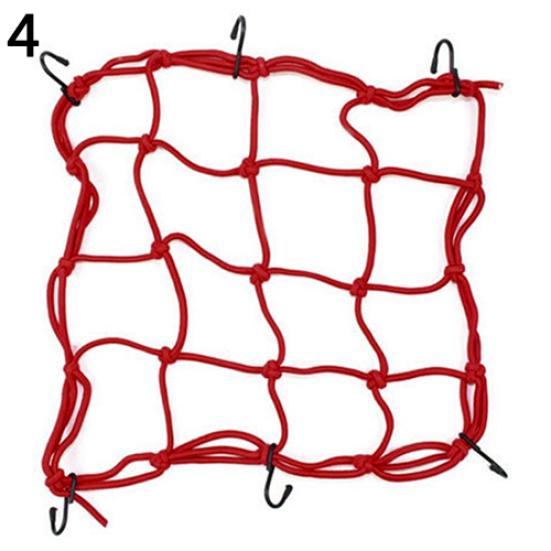 Motosiklet 6 Kanca Dize Çeşitli Eşyalar Örgü Çanta Bagaj Kask Tutucu Bungee Net Halat