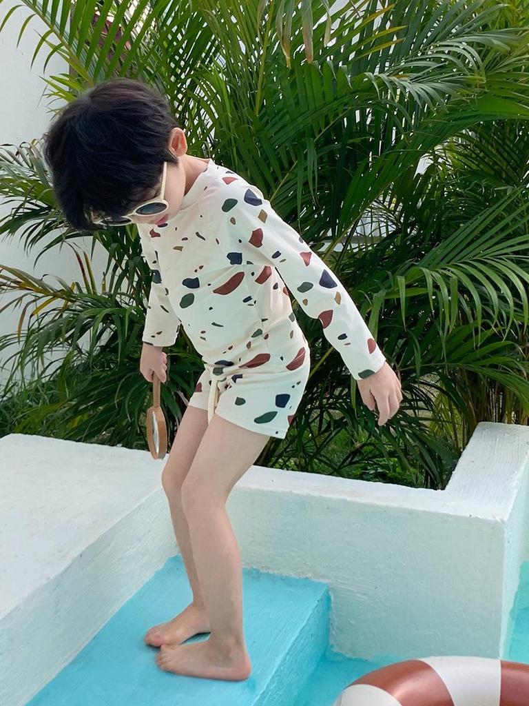 Baby Boy Cartoon Banana Sunscreen Quick-Dry Swimsuit for Small & Medium Kids