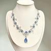 Boho Style Vintage Blue Flower Tassel Choker Necklace Dangle Earrings 1/2Pcs Trendy Jewelry for Women Daily Commute Matching