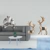 Owl And Deer Figurines Sculpture Set Tabletop Ornament for Living Room Office Cabinet Decor