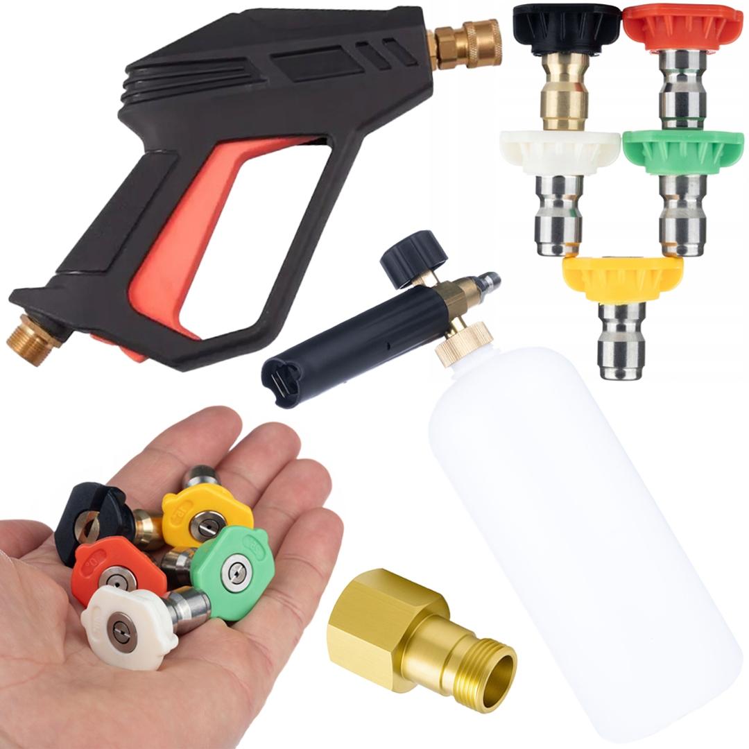 

Rosfix Zestaw do Myjki Ciśnieniowej z Pistoletem M22 – 5 Dysz, Adapter Easy!Lock, Pianownica 1L | 275 Bar | Ergonomiczny Uchwyt