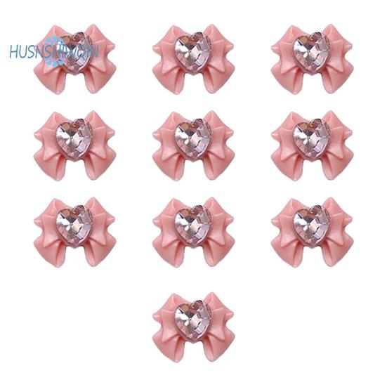 10ks Bow Nail Charms Dragon Heart Resin 3D Ekologické kosmetické doplňky pro krásné a okouzlující nehty