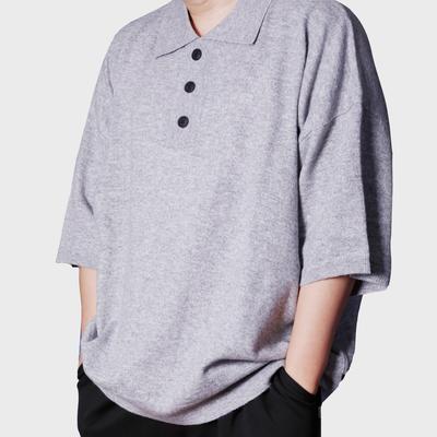 RESPECT Balloon Oversize Cashlike Half Knit (Grey)