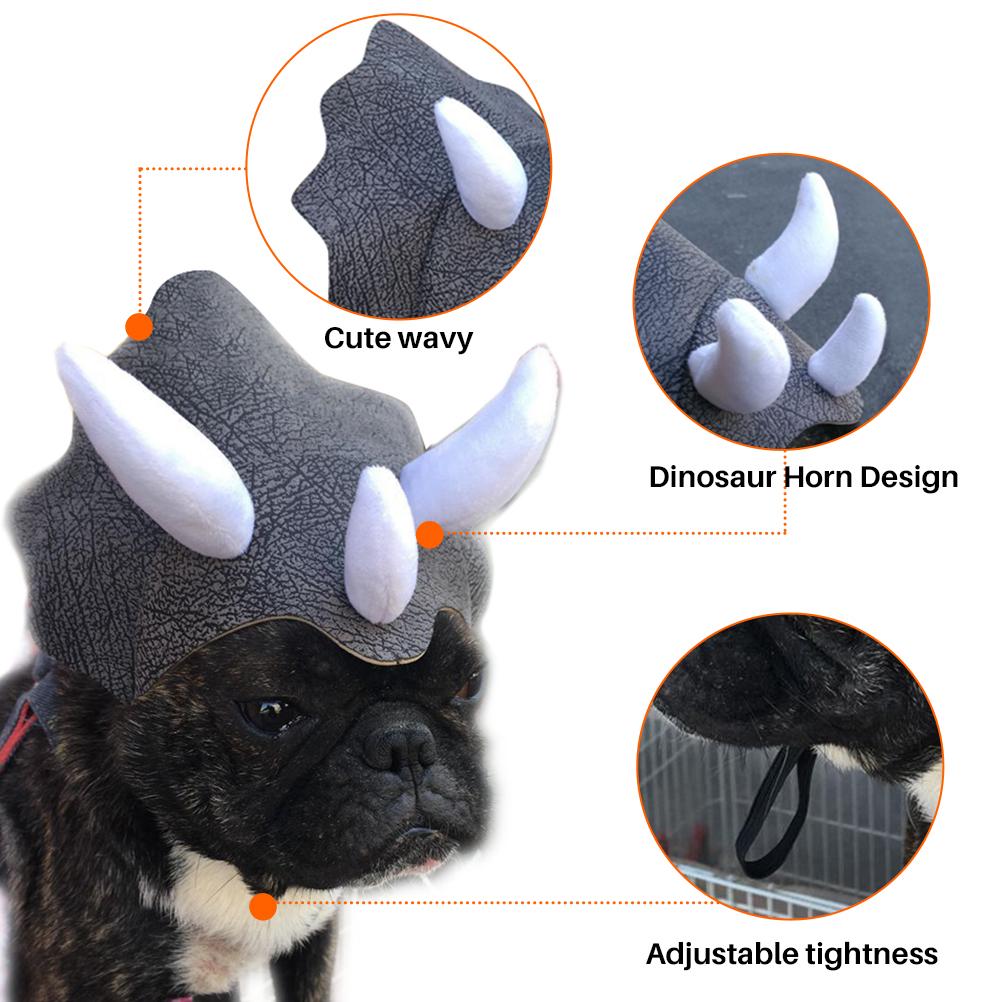 Pet Headwear Triceratops Pet Hat Funny Pet Clothes Dog Cat Dress Up Party Apparel Clothing Cosplay