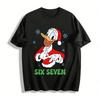 Christmas Limited Donald Duck Gesture Print Unisex Casual Top Pure Cotton T-shirt